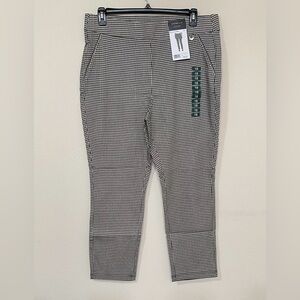 Rafaella Women's Black & White Slim Ankle Pull-On Elastic Waist Dress Pants s 18